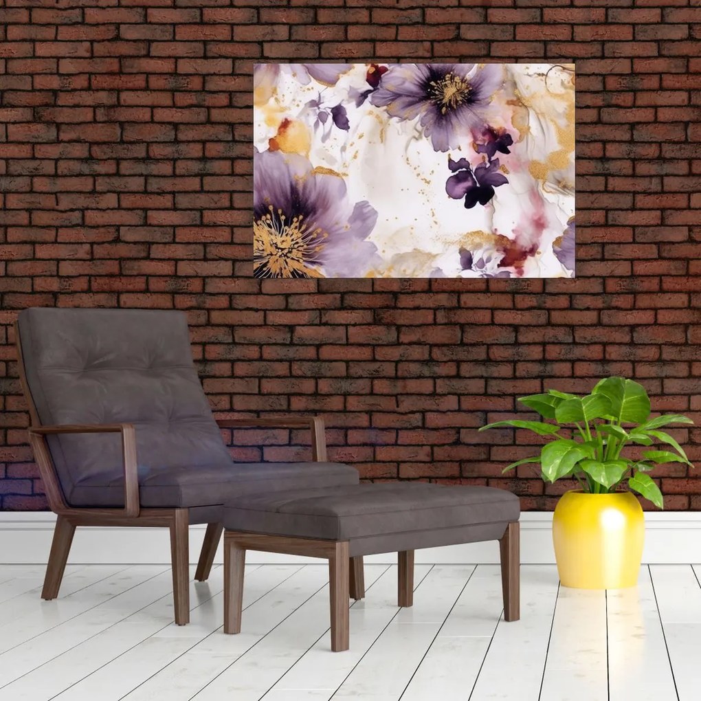 Tablou - Acuarelă flori (90x60 cm)