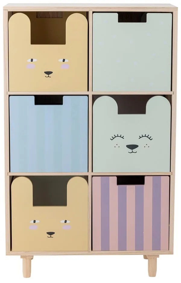 Comodă de copii în culoare naturală joasă din lemn de paulownia 25,5x88,5 cm Calle – Bloomingville Mini