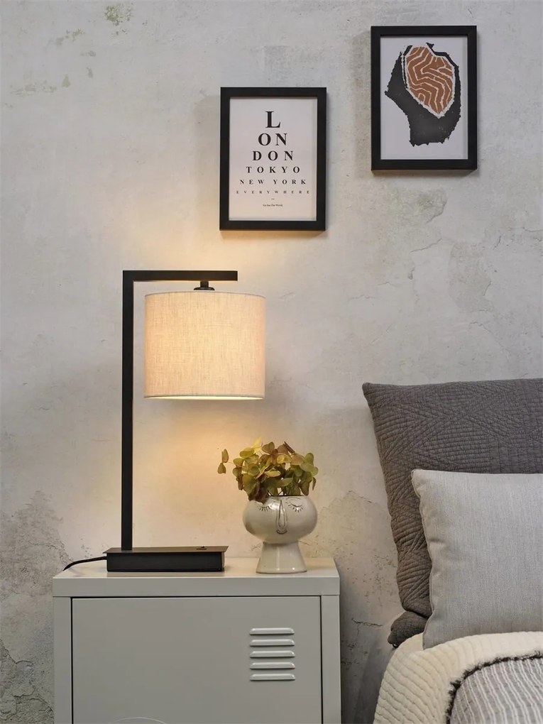 Veioza, Lampa de masa moderna Boston negru/ in deschis