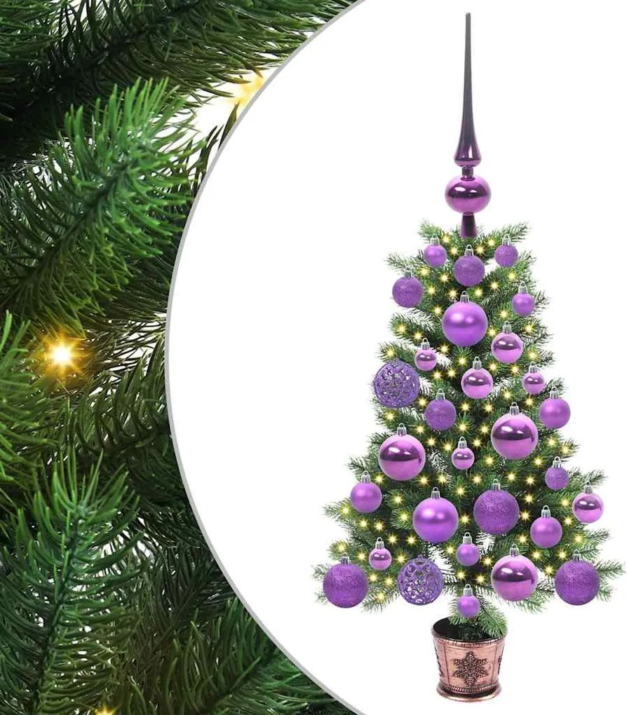 vidaXL Brad de Crăciun cu 150 LED cu suport Verde 65 cm PE