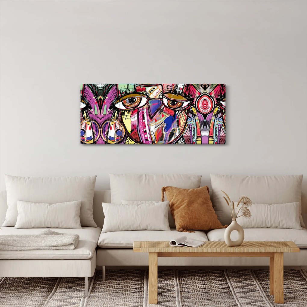 Tablou - Artă stradală - bufniță (120x50 cm)