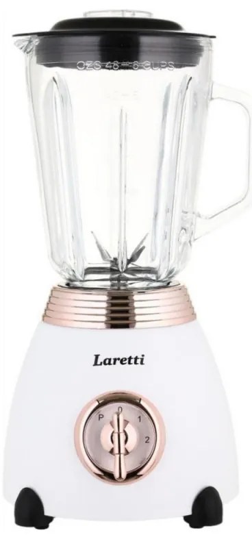 Blender Laretti LR-FP7310, 500W, 1.5 l, Lame din otel inoxidabil, 2 viteze + puls, Mecanism de blocare, Alb