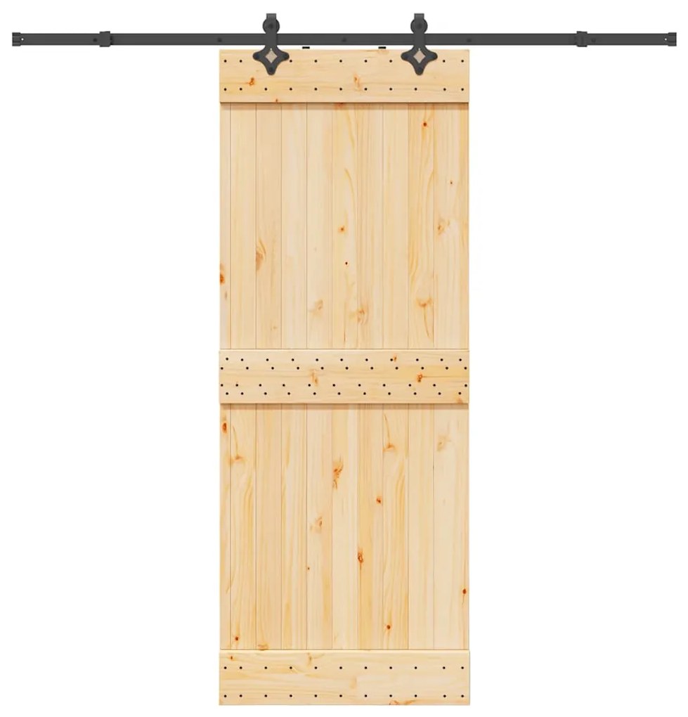 vidaXL Ușă glisantă cu set de feronerie 80x210 cm, lemn masiv de pin