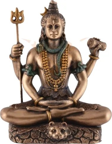 Mini statueta finisaj bronz zeul hindus Shiva 8 cm