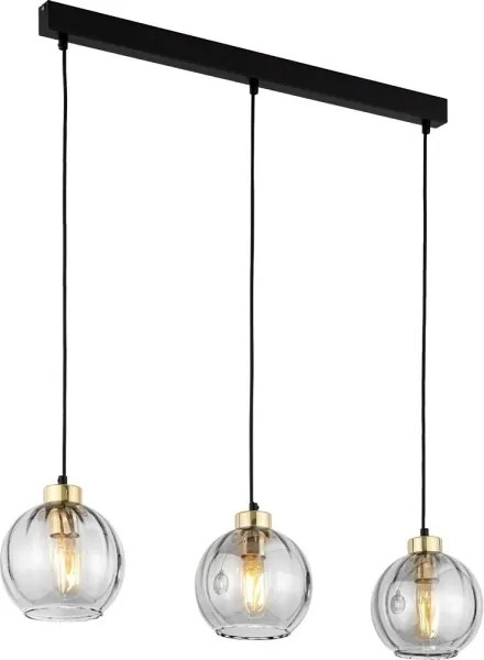 Lustră LED pe cablu DEVI 3xE27/15W/230V negru/fumuriu
