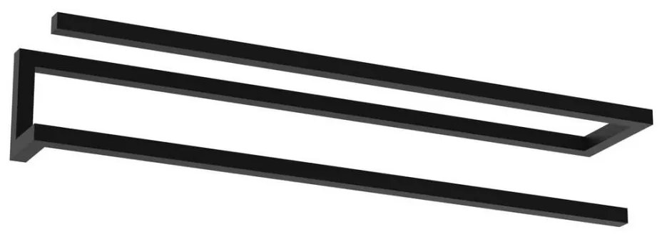 Suport de perete pentru prosoape 10x60 cm negru