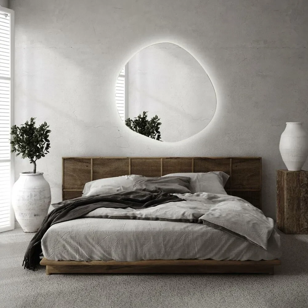 Oglinda forma neregulata led 58x58 cm Alb cald (3000K)