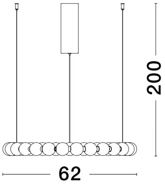 Lustra LED suspendata, dimabila, deosebita design lux PERLA opal, auriu 62cm