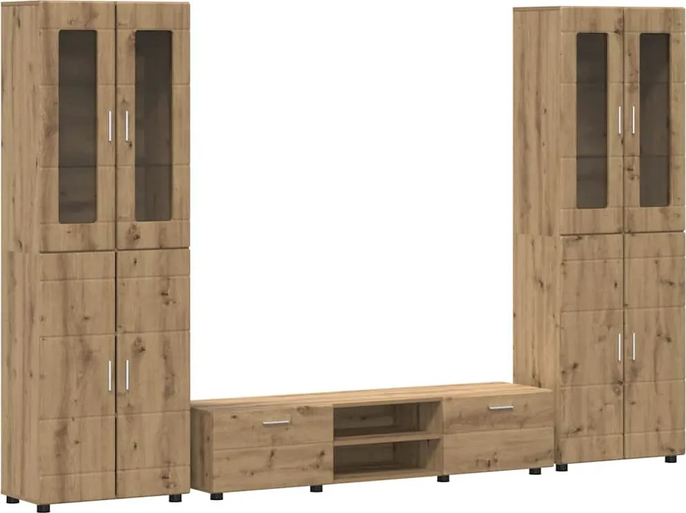 vidaXL Set comodă TV cu sertar FLORIN Stejar Artizanal Lemn compozit