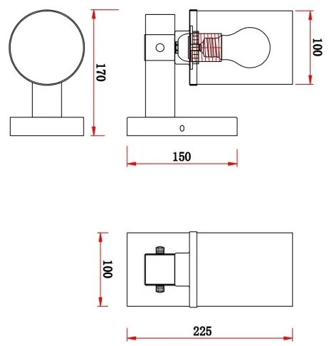 Lampă de perete LILA 1xE27/60W/230V Globo 15555W