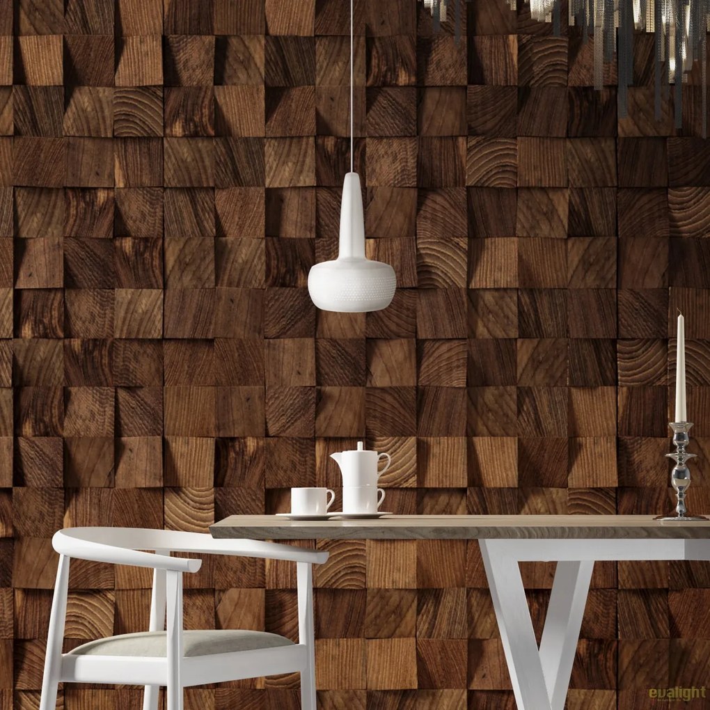 Abajur metalic design retro Clava Matt White