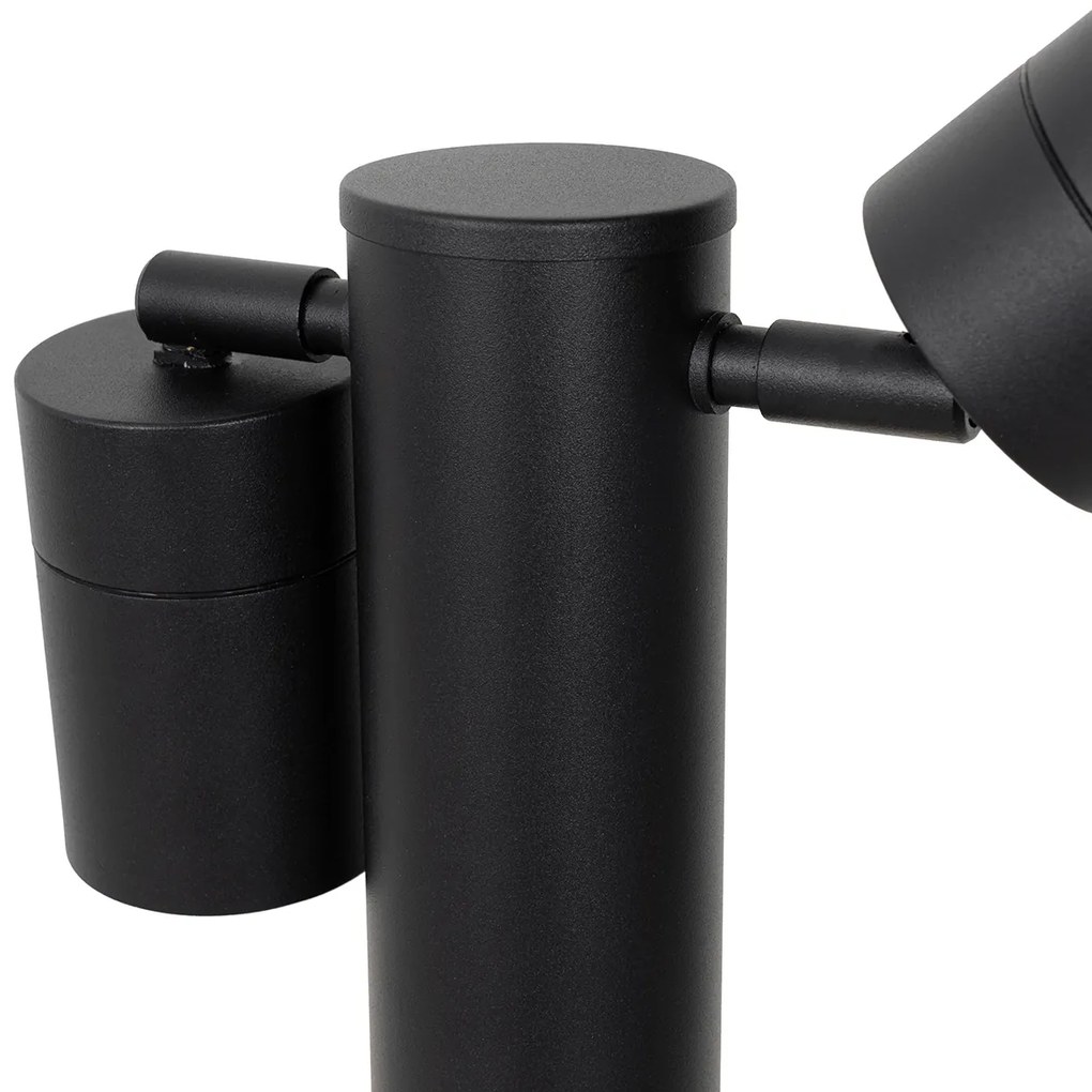 Lampă de exterior neagră cu țăruș de sol și presetupe 45cm 2 lumini IP44 - Duo