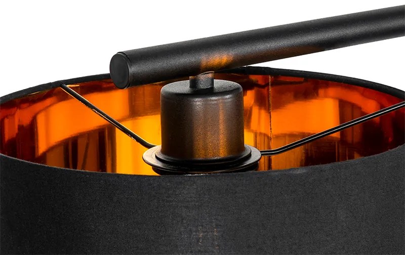 Lampă modernă suspendată neagră cu auriu 125 cm 3 lumini - VT 3