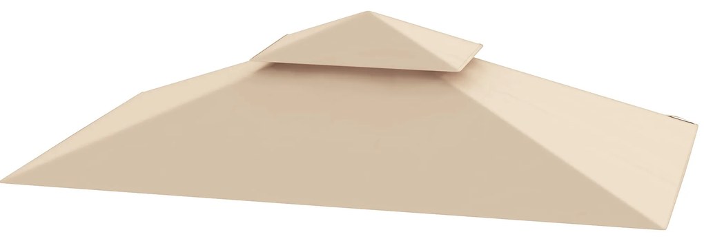 Outsunny Acoperiș de Schimb pentru Pergolă cu 2 Niveluri și Buzunare de Colț, 160 g/m², UV50+, 244x152 cm, Bej | Aosom Romania