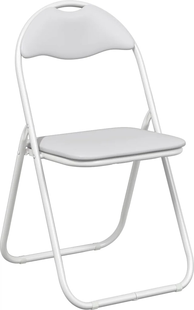 vidaXL Scaun pliant 8 pcs Alb 48 x 43,5 x 81 cm Piele artificială