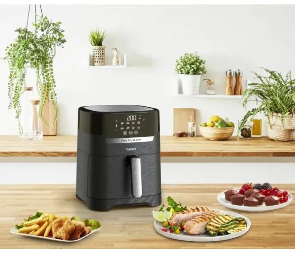 Friteuză cu aer cald 4,2 l EASY FRY&GRILL 2 în 1 1550W/230V negru Tefal