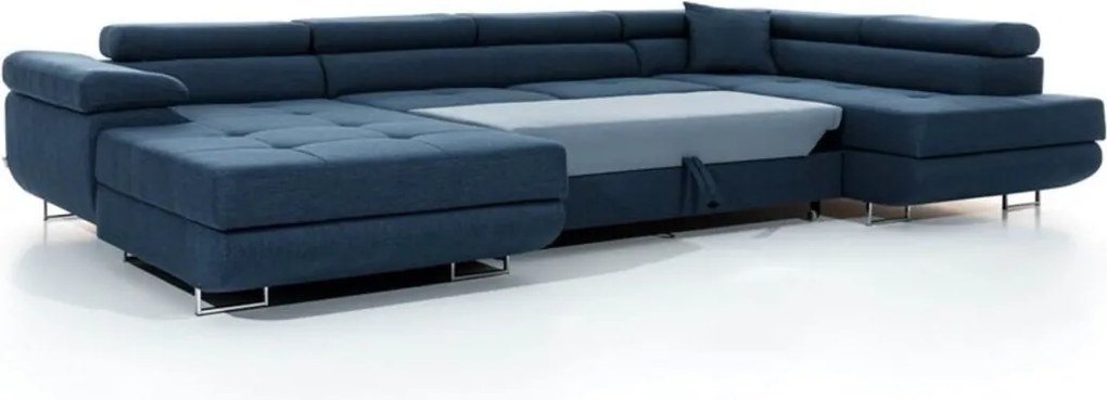 Coltar extensibil dreapta 6 locuri ELTAP, Rod-06, Rodrigo, 345x202x90 cm, lemn/poliester, negru/alb