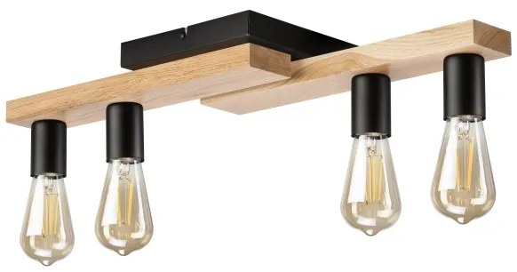 Lustră aplicată MATTE 4xE27/15W/230V negru/stejar