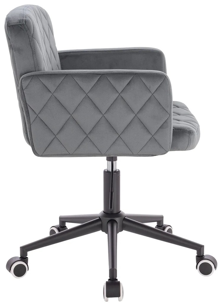 HR802K Scaun Grafit din Catifea cu Bază Neagră