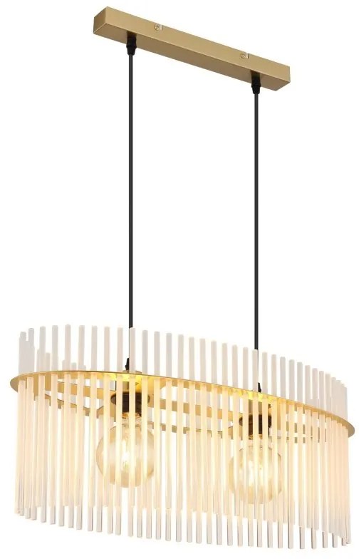 Lustra suspendata, Metal Auriu Mat, Sticla Opaca, GORLEY 15698H3M GL