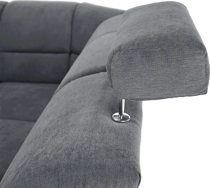 Colţar extensibil, material textil gri, model dreapta, SANTIAGO