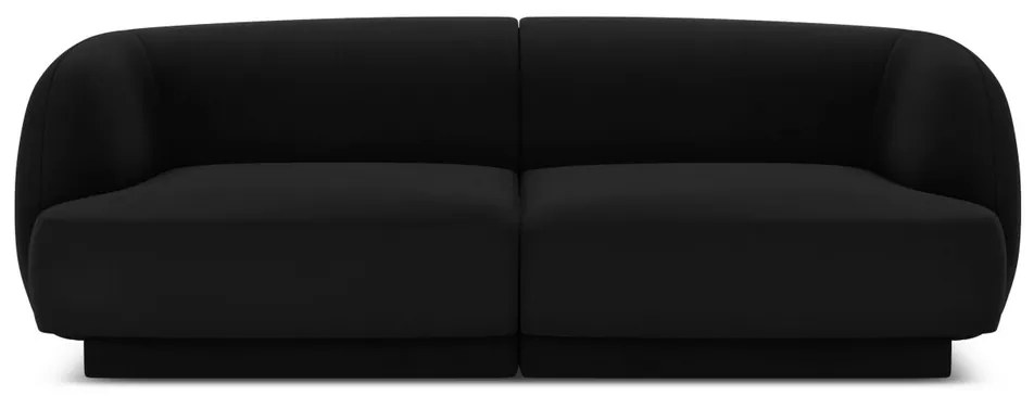 Canapea 2 locuri, Miley, Micadoni Home, BL, 184x85x74 cm, catifea, negru