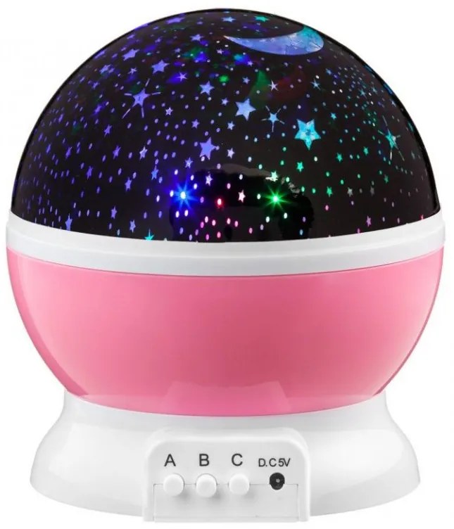 Proiector de noapte LED Star Light - roz