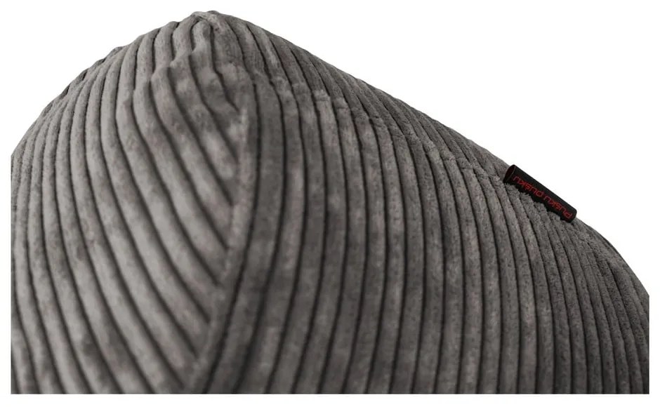 Fotoliu bean bag gri deschis cu tapițerie din catifea reiată Mini – SLOWDOWN