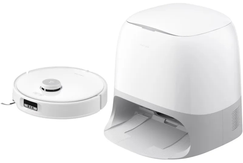 Aspirator robot cu statie de auto-golire Roborock Q Revo Curv QRC02-00, 18500 Pa, 6400 mAh, 66W, 3D Mapping LiDar, Autonomie pana la 4 ore, Alb