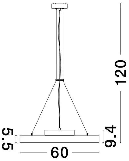 Lustra LED suspendata design circular PERFECT 60cm negru CCT Dimmable