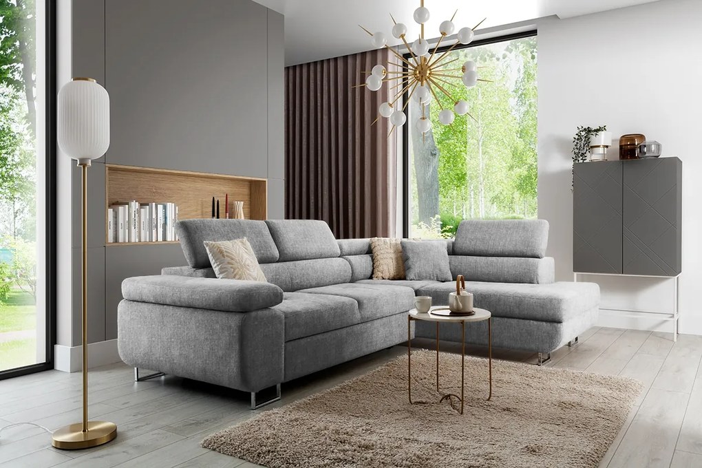Colțar extensibil Annabelle L dreapta - gri Vogue 14 / picioare cromate