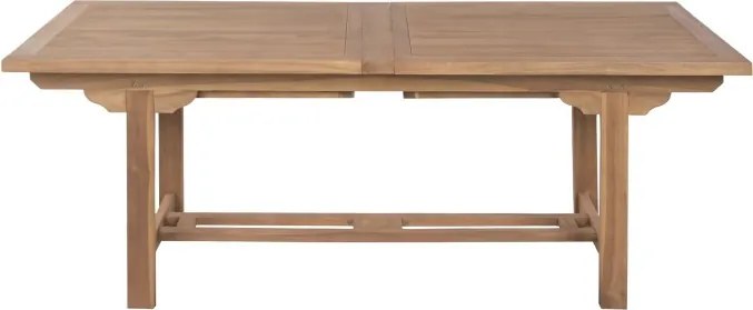 Set dining exterior din lemn de tec masiv, masă extensibilă 210–310 cm și 8 scaune, finisaj natural, „Java”