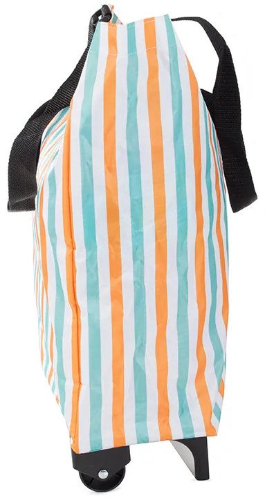 Geanta pe roti STRIPES 49,5x27 cm, alba cu dungi