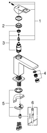GROHE 23446000 - Baterie lavoar EUROCUBE DN 15 crom lucios