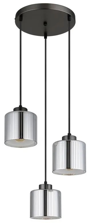Lustra suspendata design modern FELICIA 3L negru/crom 16056-3HR GL