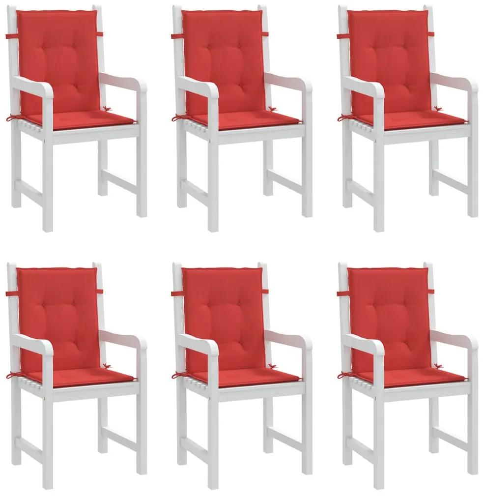Perne scaun de gradina, 6 buc., rosu, 100 x 50 x 3 cm 6, Rosu, 100 x 50 x 3 cm