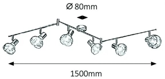 Rabalux 5553 - Lampă spot HOLLY 6xE14/40W/230V auriu
