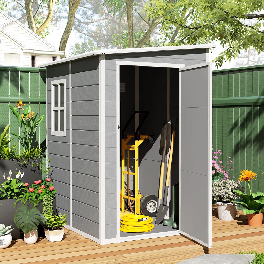 Outsunny Magazie din metal pentru gradina, Gri