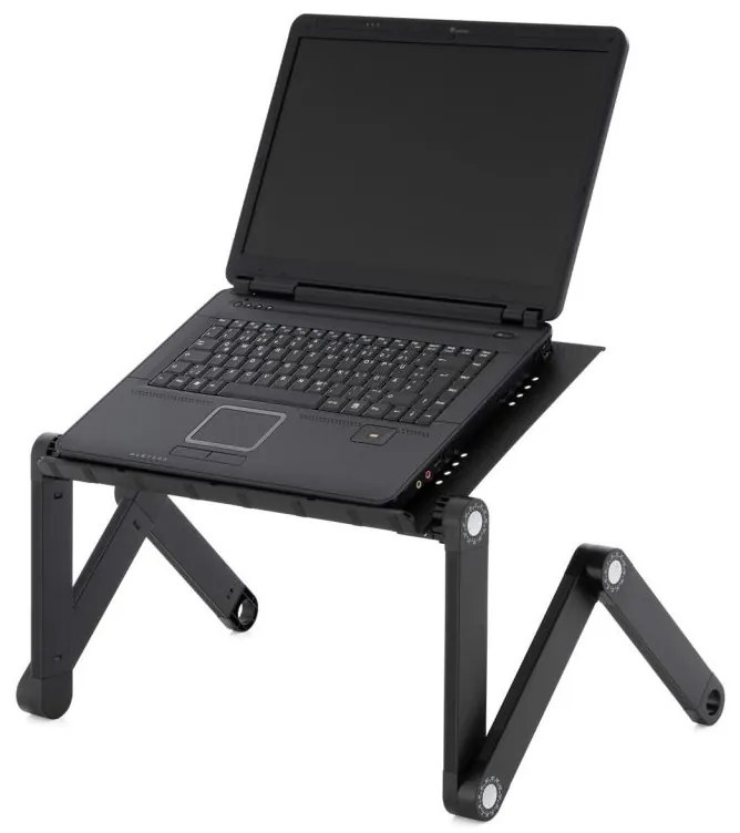 Birou pentru laptop cu USB - 42 x 28 cm, răcoritor, negru