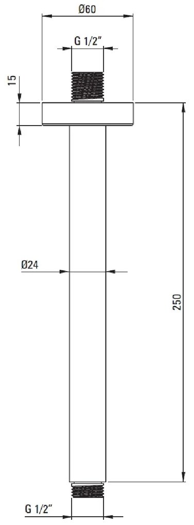 Brat dus fix Deante 25 cm, auriu periat
