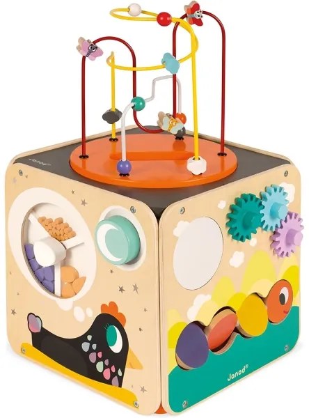 Janod - Cub interactiv cu labirint MULTI ACTIVITY