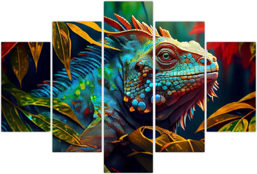 Tablou - Iguana colorată (150x105 cm)