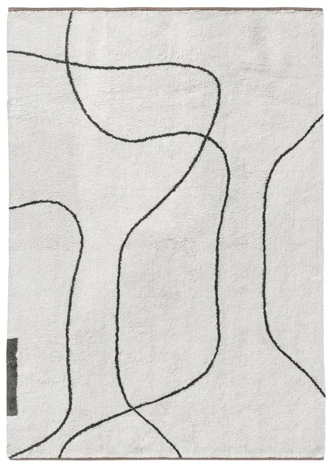 Covor fildeș lavabil din bumbac 140x200 cm Shadow – Mette Ditmer Denmark