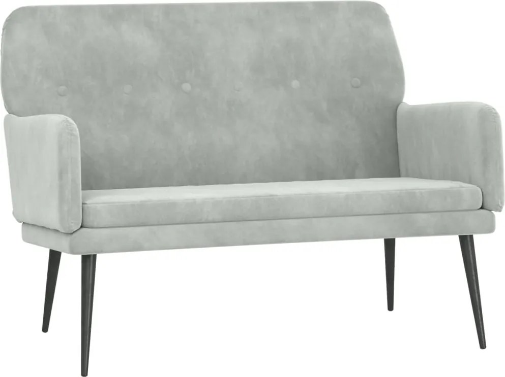 vidaXL Bancă, gri deschis, 108x79x79 cm, catifea