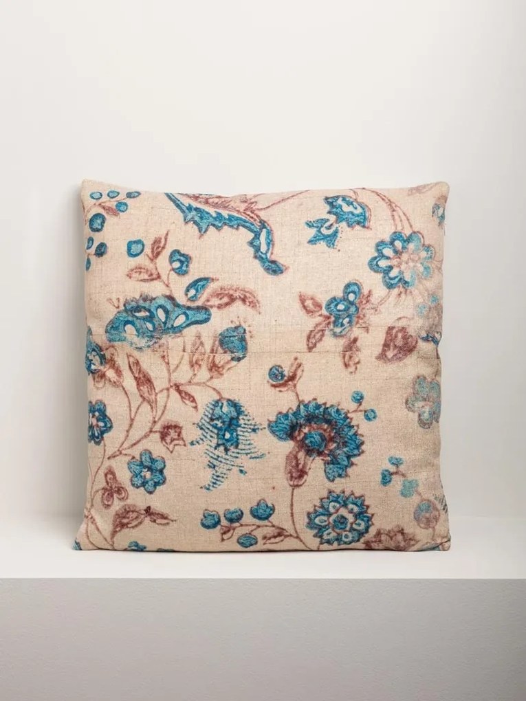 Perna decorativa, din stofa, cu imprimeu floral, Cornflower 45x45cm