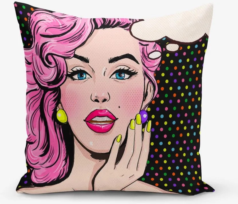 Față de pernă din amestec de bumbac Minimalist Cushion Covers PopArt Woman, 45 x 45 cm