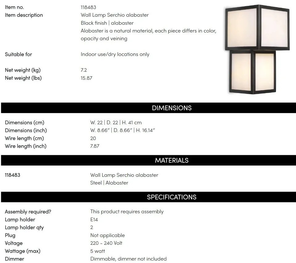 Aplica de perete LUX design deosebit Serchio