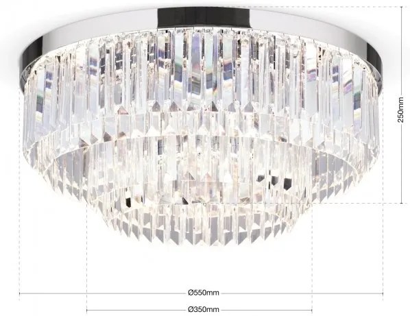 Lustra LED design LUX PRISM 55cm, chrome