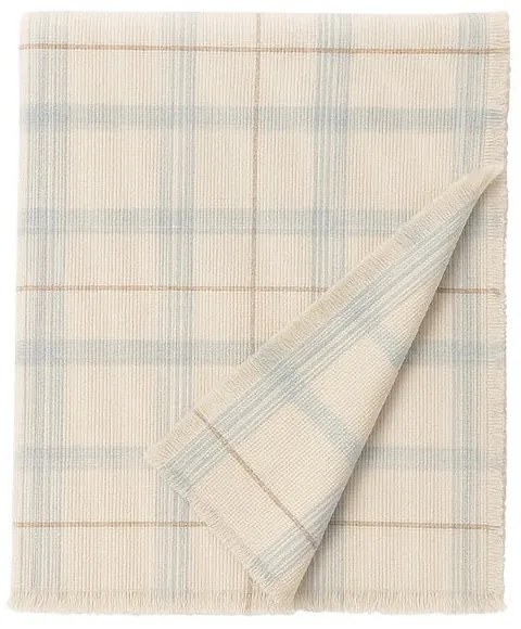 Cuvertură pentru copii crem-verde salvie din bumbac 140x200 cm Tartan Blue Sage – Lorena Canals