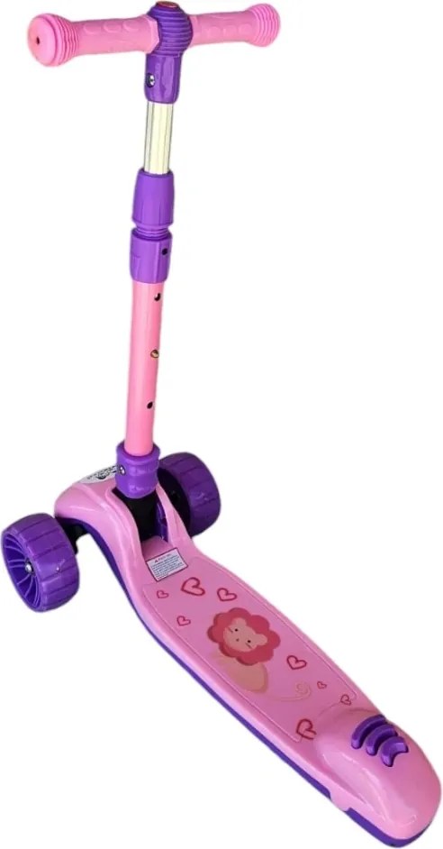 Trotineta copii cu roti luminoase din silicon NOVOKIDS™ Mini Scooter 8150, Cu melodii si lumini, 3 roti, Pliabila, Maner reglabil pe inaltime, Maxim